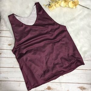 🦩 Reversible maroon white‎ practice jersey tank top large unisex